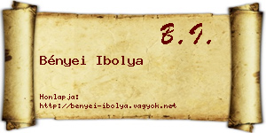 Bényei Ibolya névjegykártya