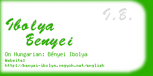 ibolya benyei business card